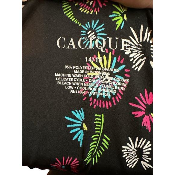 Cacique Women's Empire Waist Floral Soft Slinky Mini Dress Size 14/16 Multicolor - Picture 6 of 6